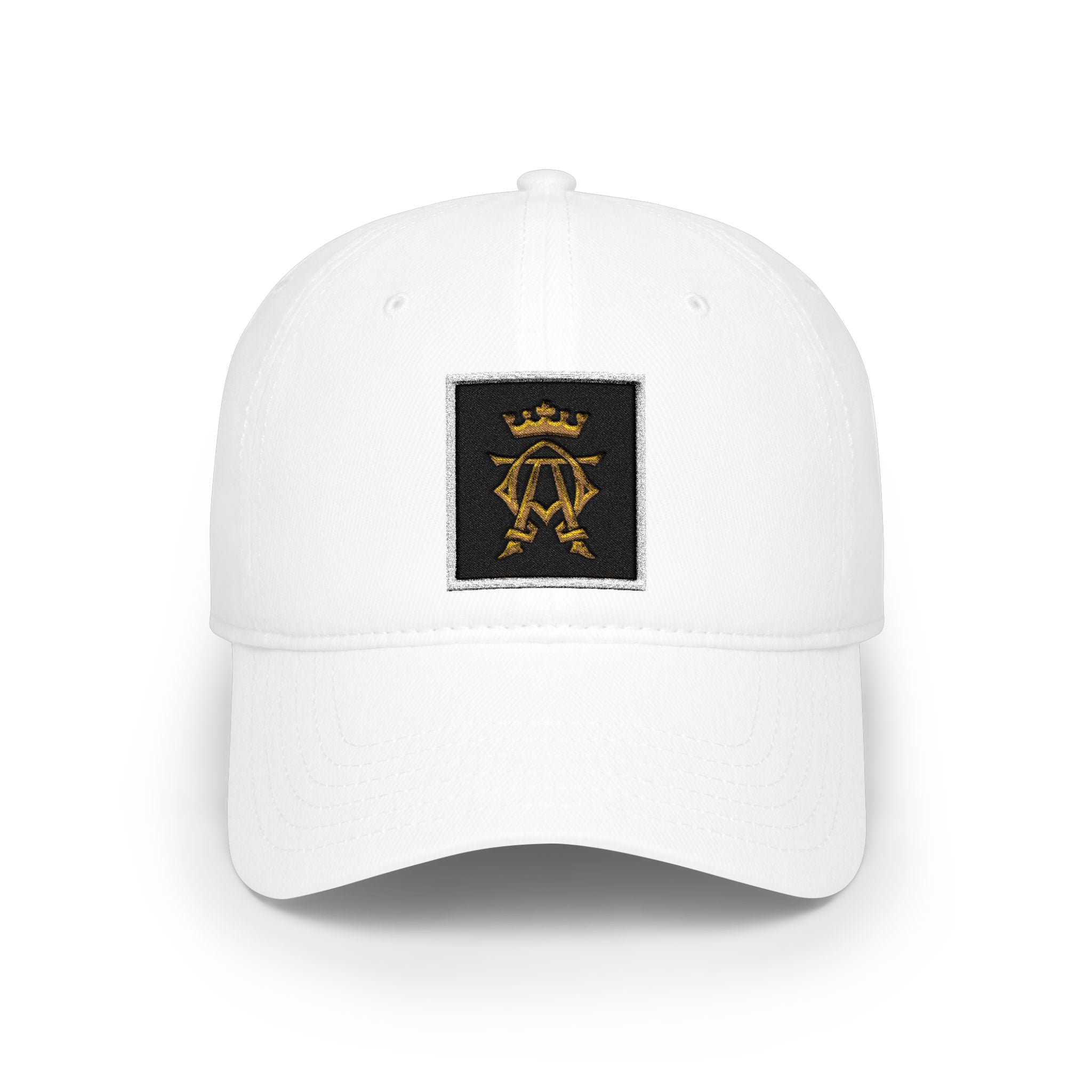 Gold Crown Monogram Patch Cap | Embroidered Logo Baseball Cap