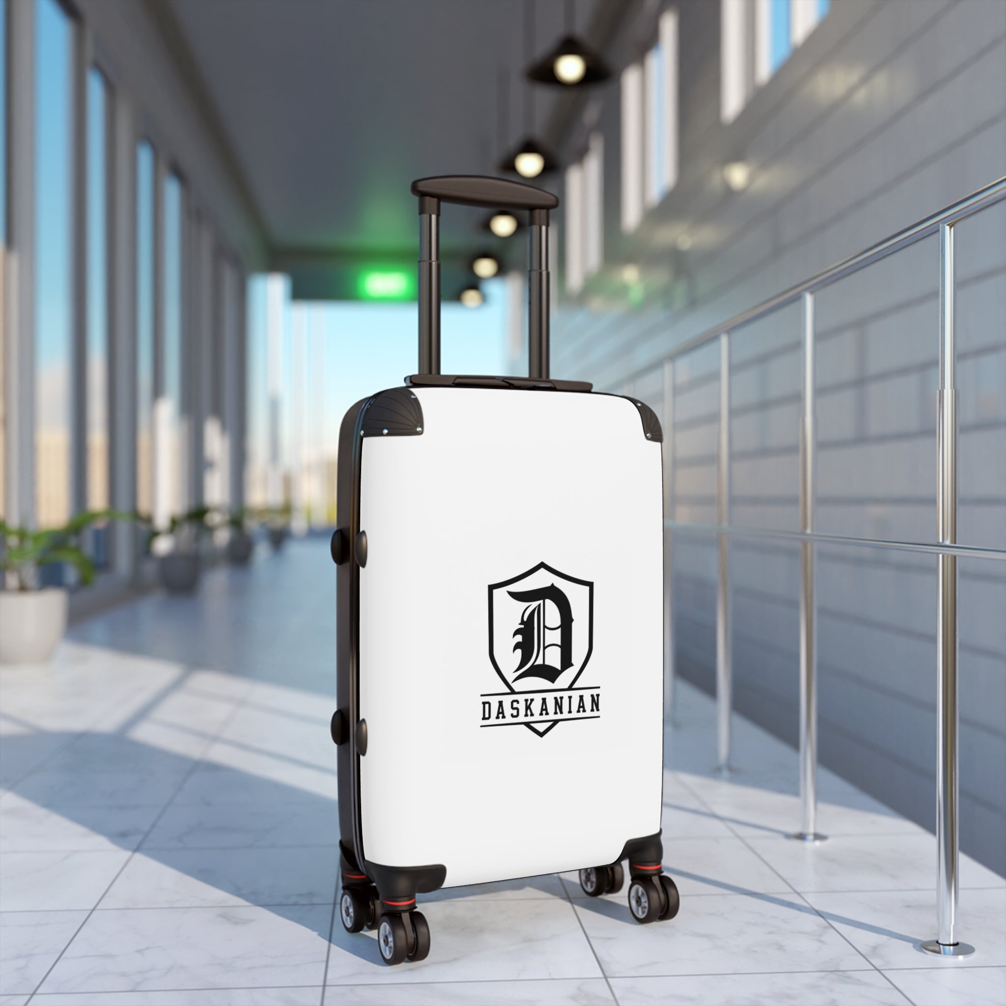 Monogram Crown Suitcase — Personalized Gold Crest Travel Luggage