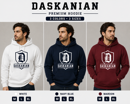 Daskanian Shield Logo Hoodie — Vintage Gothic Men's Sweatshirt