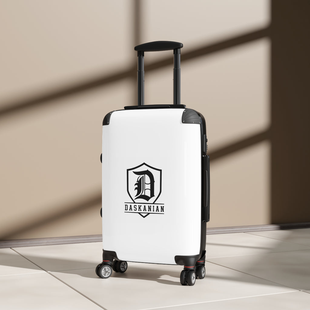 Monogram Crown Suitcase — Personalized Gold Crest Travel Luggage